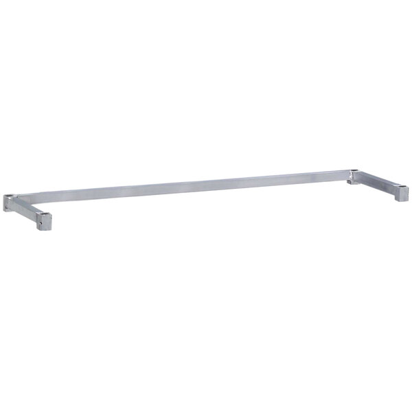 A metal bar with a black handle on a white background.