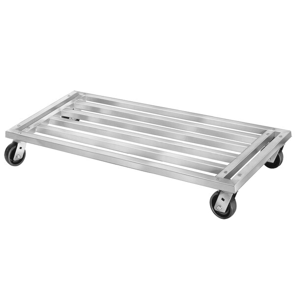 A Channel MD2460 mobile aluminum dunnage rack with black wheels.