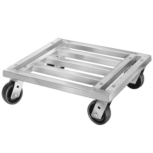 A Channel MD2024 mobile aluminum dunnage rack with black wheels.
