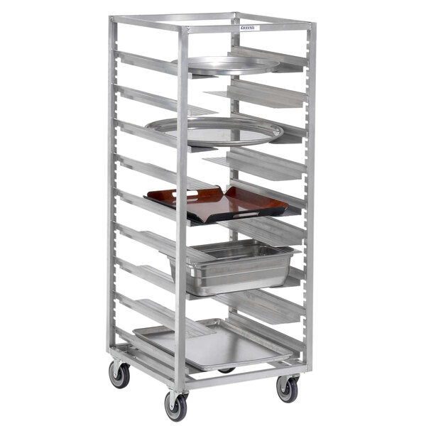 A Channel aluminum sheet pan rack holding 12 trays.