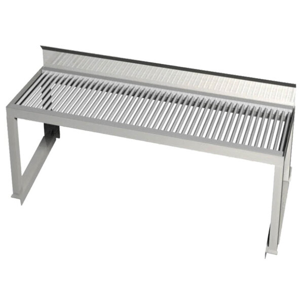 A MagiKitch'n stainless steel metal shelf with metal grate.