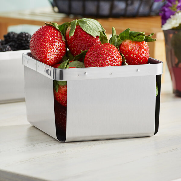 Clipper Mill by GET 4-80848 5" Stainless Steel Square Berry Basket