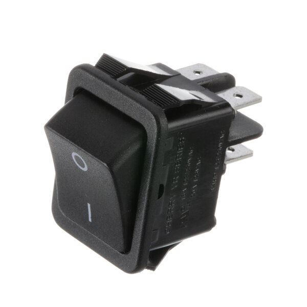A black Vollrath rocker switch with white text on the button.