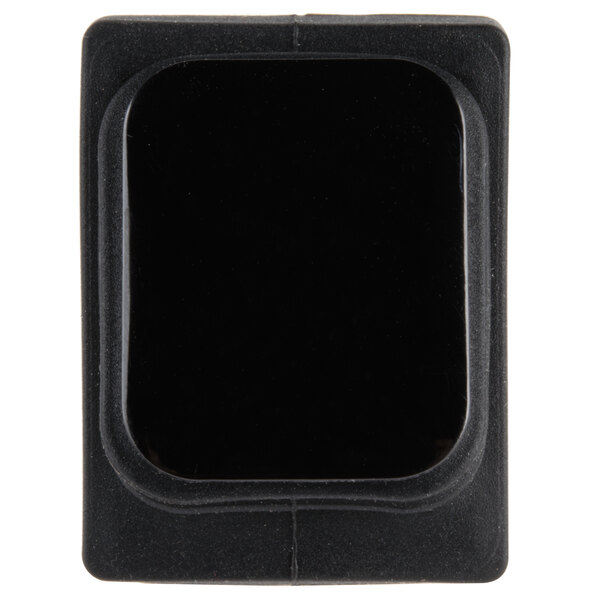 A black rectangular Cooking Performance Group rocker switch with a black square on it.
