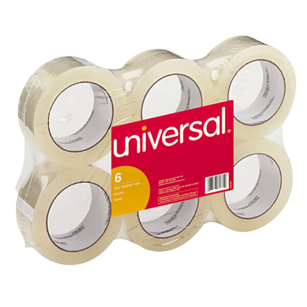 A pack of Universal clear tape rolls.