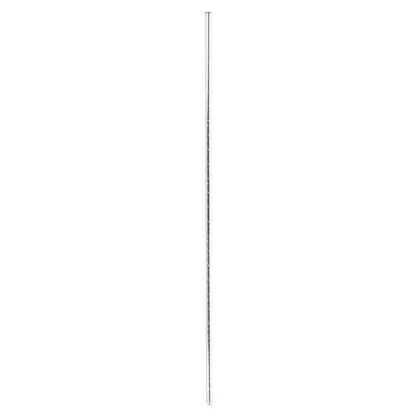 A long silver metal pole with black lines.