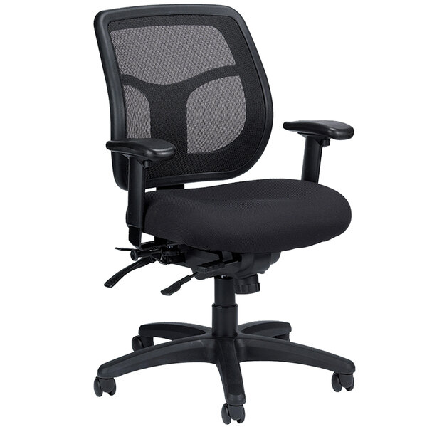 A Eurotech Apollo office chair with black mesh back and arms.