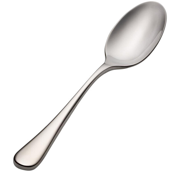 A Bon Chef stainless steel teaspoon with a silver handle on a white background.