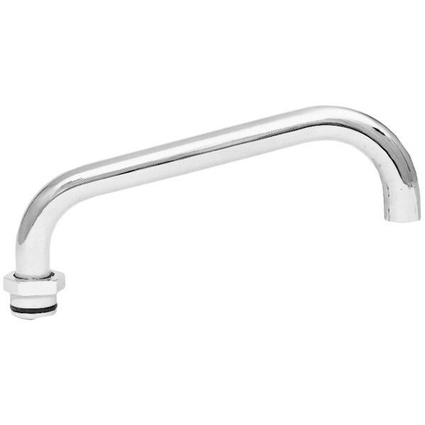 A chrome Fisher 10" swing spout faucet with a silver nut and handle.