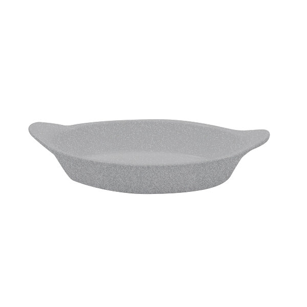 A grey Tablecraft oval server with shell handles.