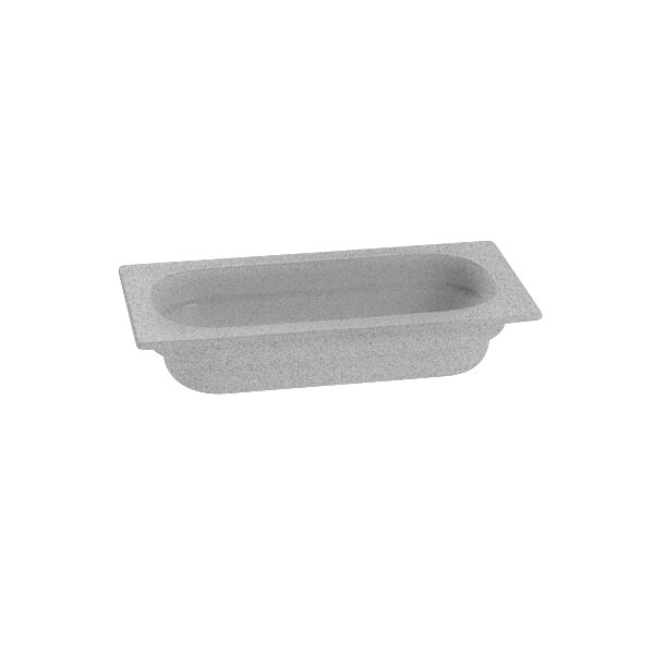 A white Tablecraft granite cast aluminum 1/3 size food pan with a lid.