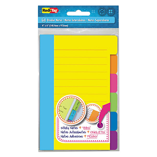 Redi-Tag assorted color divider sticky note pads in a package.