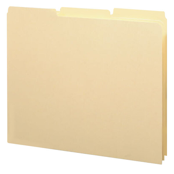 A Smead manila file folder with 1/3 tab labels.
