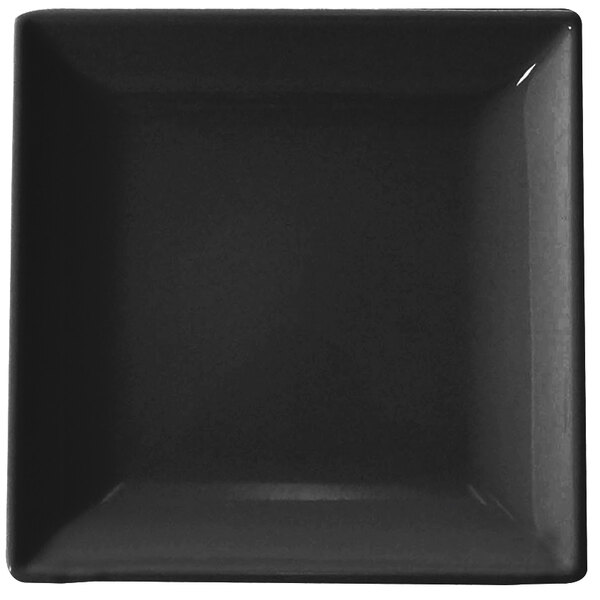 A black square plate with a white background.