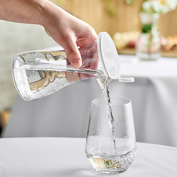 GET BW-1025-CL 10 oz. Customizable Polycarbonate Wine / Juice Decanter with Lid