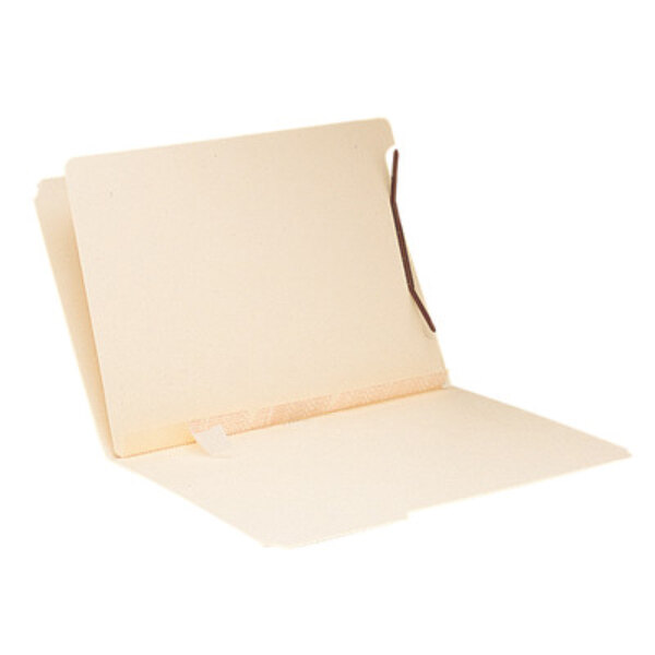 A Smead Manila file folder with brown tabs.