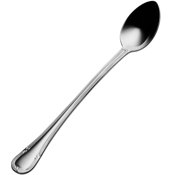 A Bon Chef stainless steel iced tea spoon with a silver handle.