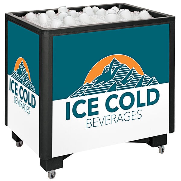 An IRP Black Ice Saver cooler with ice in it.