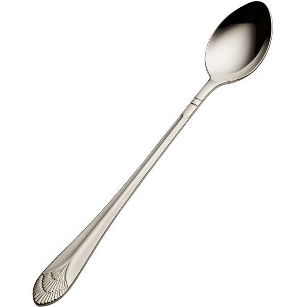 A Bon Chef stainless steel iced tea spoon with a handle.