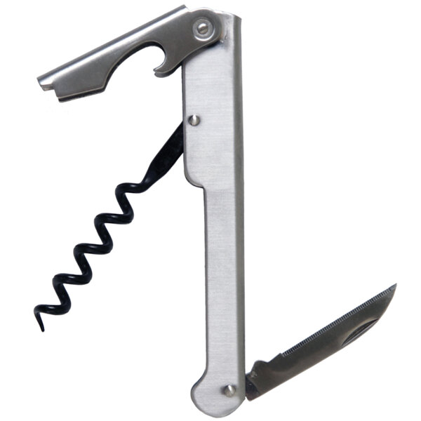 A Franmara stainless steel waiter's corkscrew with a knife.