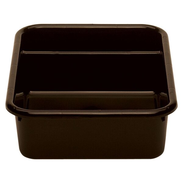 A dark brown rectangular polyethylene container with two compartments.