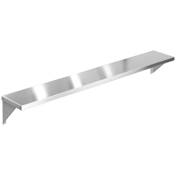 A stainless steel solid tray slide with stationary brackets.