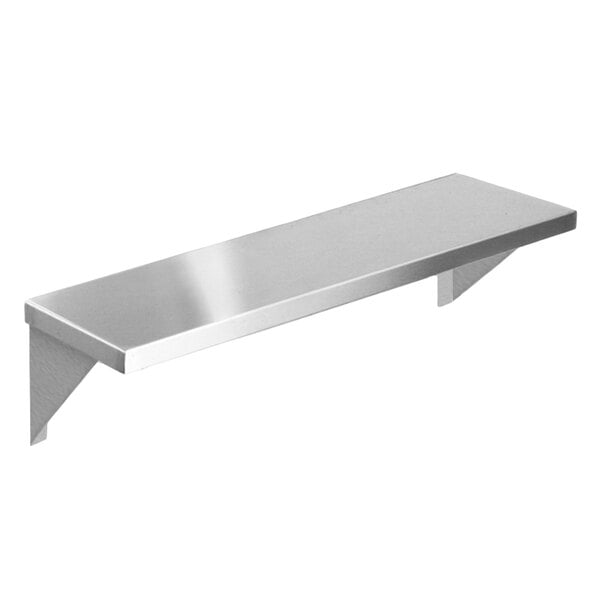 A stainless steel Eagle Group solid tray slide with stationary brackets.