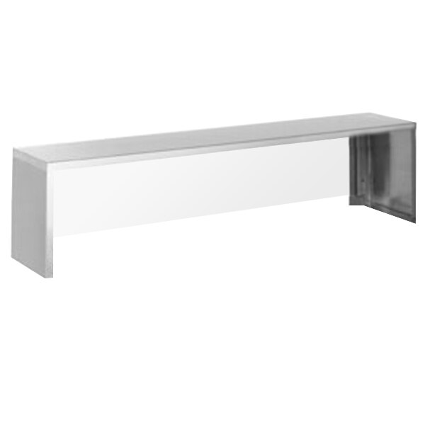 A long metal Eagle Group serving shelf with a white surface.