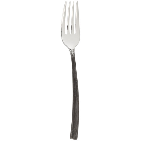 A Chef & Sommelier stainless steel dinner fork with a black oak handle.
