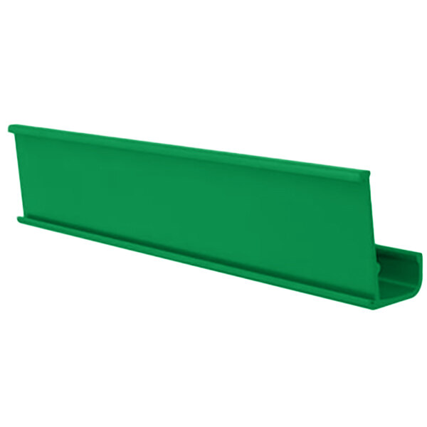 A green rectangular MetroMax i shelf marker with a long handle.