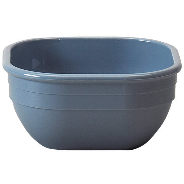 A blue rectangular Cambro bowl.