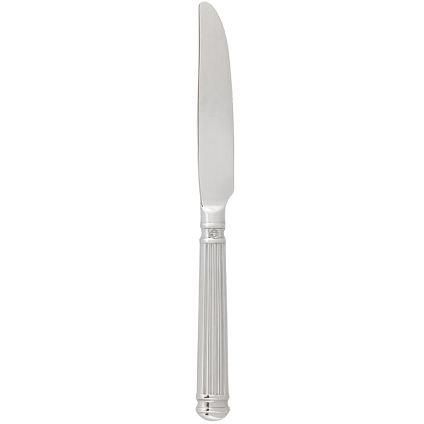 A silver Chef & Sommelier stainless steel dinner knife with a fluted handle.