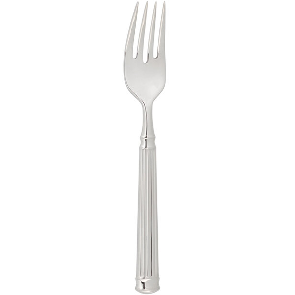 A Chef & Sommelier stainless steel salad/dessert fork with a fluted silver handle.