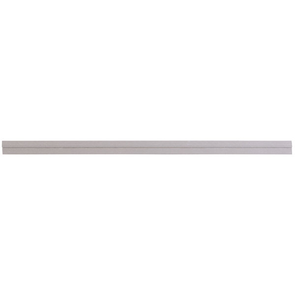 A white metal rectangular bar with holes and a long handle.