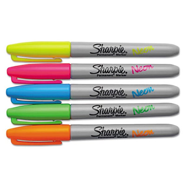 A Sharpie neon marker set with 5 markers in neon colors.