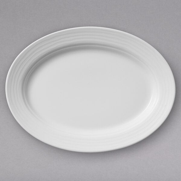 A white oval Villeroy & Boch porcelain plate.