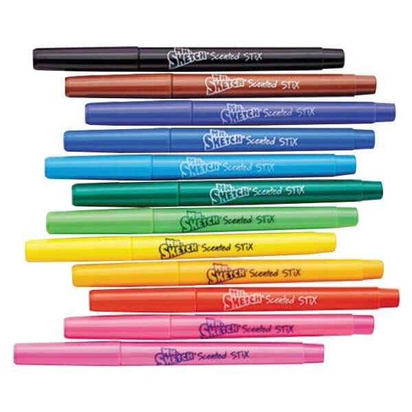 A set of Mr. Sketch Fine Point Scented Watercolor Markers in various colors.