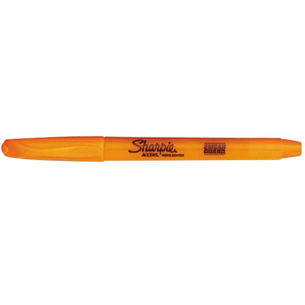 The tip of a Sharpie highlighter with an orange color.