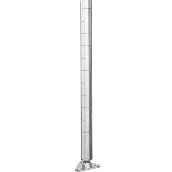 A stainless steel Metro lower front post with a silver base.