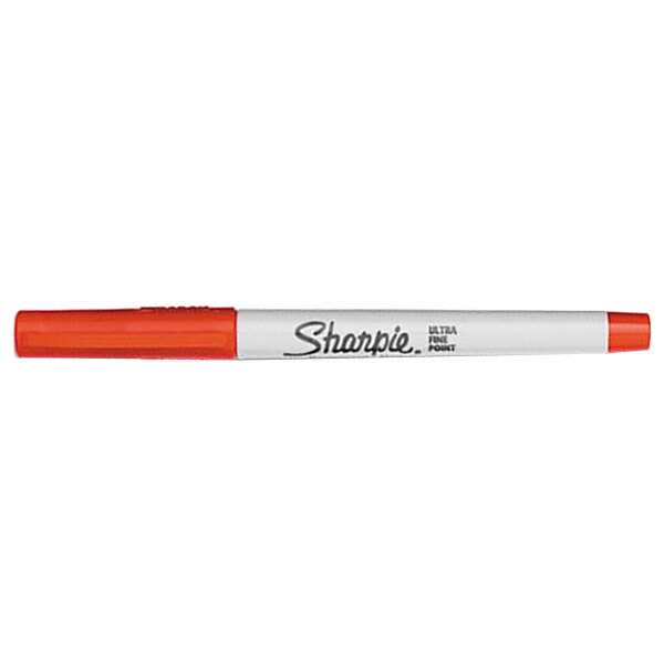 A red Sharpie Ultra-Fine Point Permanent Marker.