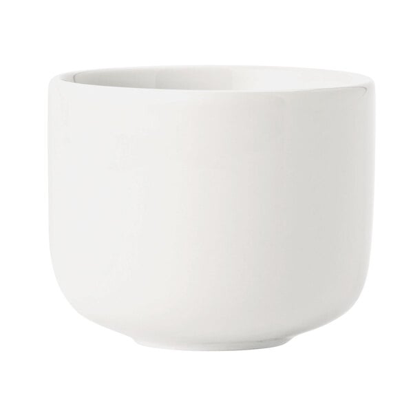A white porcelain bowl with a white rim.
