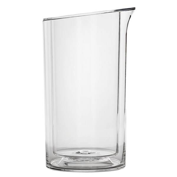 A clear acrylic wine cooler with a slanted top.