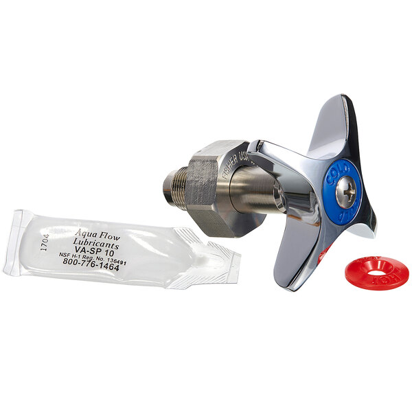 A Fisher stainless steel faucet stem repair kit with a plastic cap.