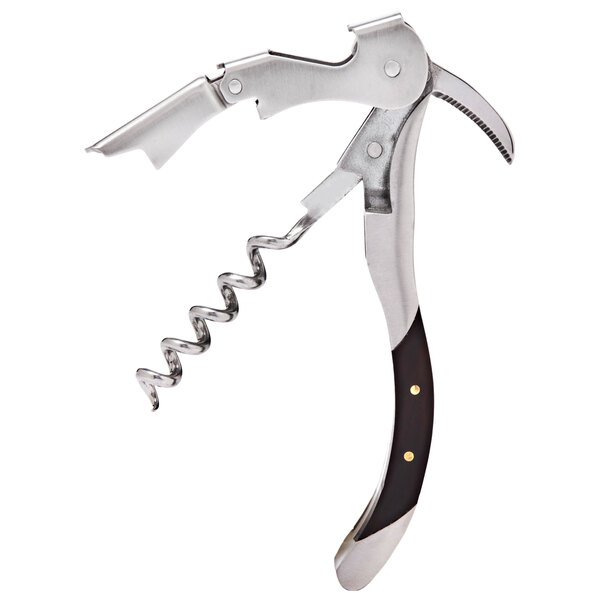 A Franmara Donatello waiter's corkscrew with an ebony handle and metal accents.