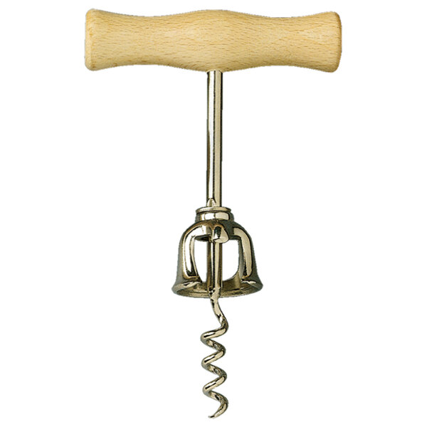 A Franmara corkscrew with a beechwood handle.