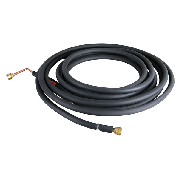A black cable roll with gold and black connectors for a Cornelius RT25 remote condenser kit.