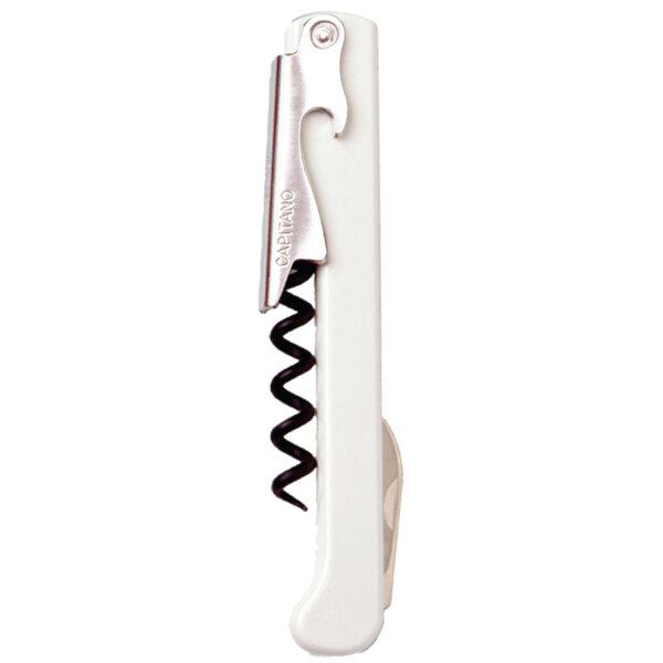 A Franmara Capitano waiter's corkscrew with a white plastic handle and black accents.