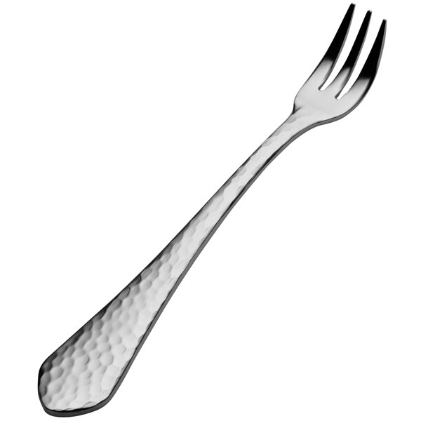 A Bon Chef Bonsteel cocktail fork with a textured silver handle.