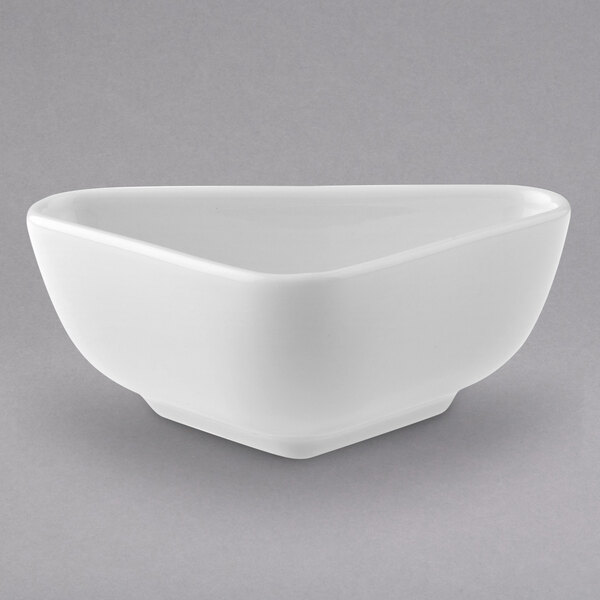 A Villeroy & Boch white porcelain deep triangle bowl.