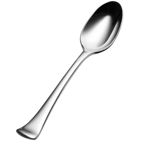 A Bon Chef Bonsteel soup/dessert spoon with a silver handle and spoon.